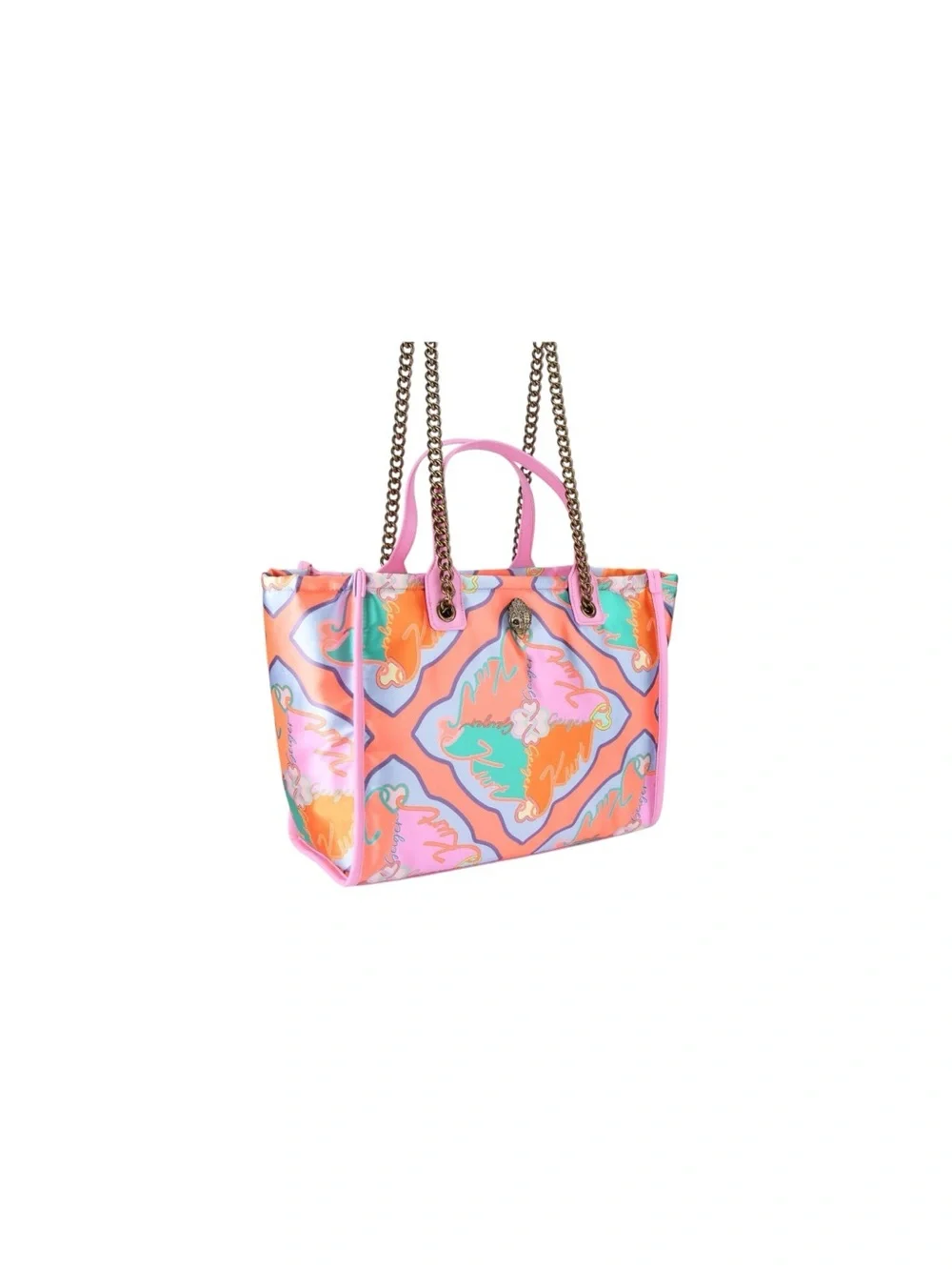✨💎NWT💎✨KURT GEIGER Nylon Patterned Tote Bag with Chain Straps! - Picture 2 of 10